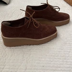 NEW Silent D Tilear Platform Suede Oxfords Brown Size 37/7. Anthropologie